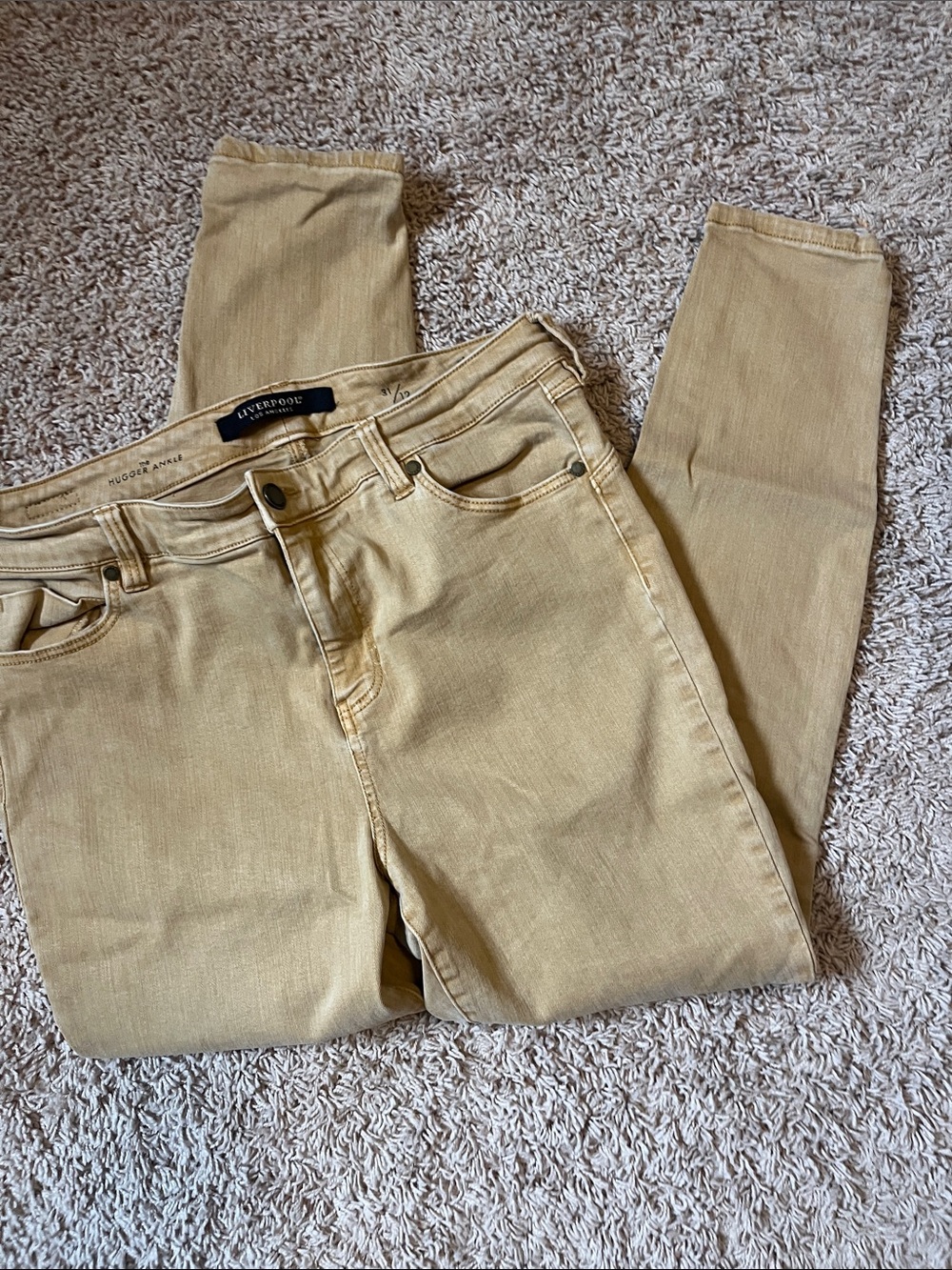 Liverpool yellow/gold Hugger Ankle Jeans